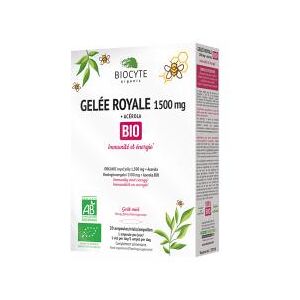 Biocyte Gelée Royale 1500 mg + Acérola Bio 20 Ampoules - Boîte 20 ampoules de 10 ml