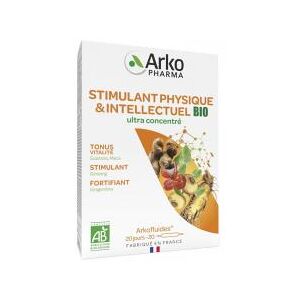 Arkopharma Arkofluides Stimulant Physique et Intellectuel Bio 20 Ampoules - Boîte 20 ampoules de 10 ml