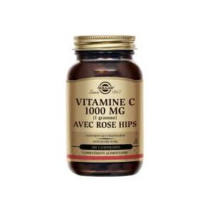 Solgar Vitamine C 1000 mg avec Rose Hips 100 Comprimes - Flacon 100 comprimes