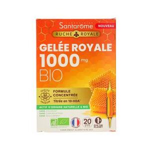 Santarome Ruche Royale Gelée Royale 1000 mg - 20 ampoules de 10 ml - Soutient le système immunitaire - Publicité Santarome Ruche Royale Gelée Royale 1000 mg - 20 ampoules de 10 ml - Soutient le système immunitaire - Publicité