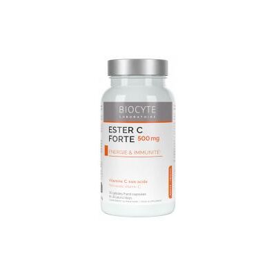 Biocyte Ester-C Forte 500 - Vitamine C non acide pour estomacs sensibles - Publicité Biocyte Ester-C Forte 500 - Vitamine C non acide pour estomacs sensibles - Publicité