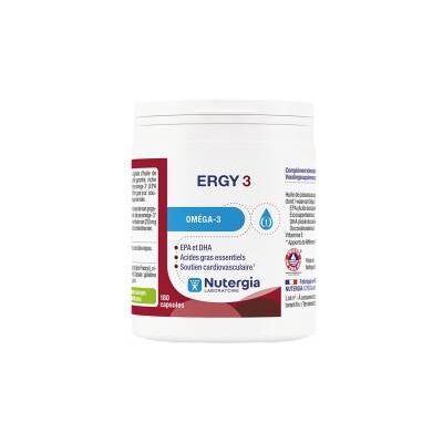 Nutergia Ergy 3 Oméga-3 Soutien - Complément alimentaire - Publicité Nutergia Ergy 3 Oméga-3 Soutien - Complément alimentaire - Publicité