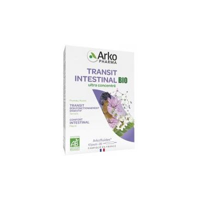 Arkopharma Arkofluides Transit Intestinal Bio 20 Ampoules - Boîte 20 ampoules de 10 ml - Publicité Arkopharma Arkofluides Transit Intestinal Bio 20 Ampoules - Boîte 20 ampoules de 10 ml - Publicité