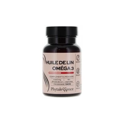 Complément d'huile de Lin Omega 3 Phytalessence - 60 Capsules - Publicité Complément d'huile de Lin Omega 3 Phytalessence - 60 Capsules - Publicité