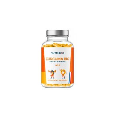 Nutri&Co Curcuma Bio Haute Absorption - 60 Gélules - Publicité Nutri&Co Curcuma Bio Haute Absorption - 60 Gélules - Publicité