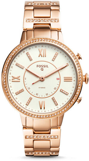 Fossil Unisex Montre Connectée Hybride - Fossil Virginia En Acier Inoxydable Doré Rose - One size