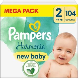 Pampers Couches Harmonie T2 4 8kg 104uts