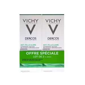Vichy Dercos Shampooing Nutritif Cheveux Secs Antipelliculaire 200ml lot de