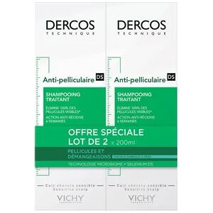 Vichy Dercos Shampooing Traitant Anti-Pelliculaire Cheveux Normaux a Gras 2 x 200 ml