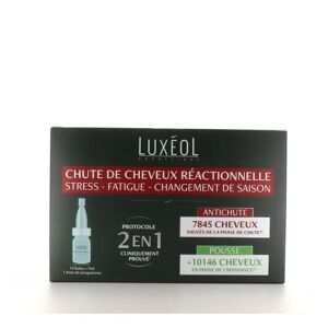 Luxeol Luxéol Chute de Cheveux Réactionnelle Protocole 2en1 14 Fioles - Publicité