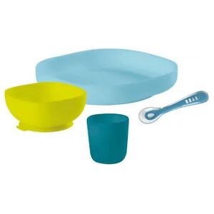 Beaba Set Vaissel Silicone 4P Bleu