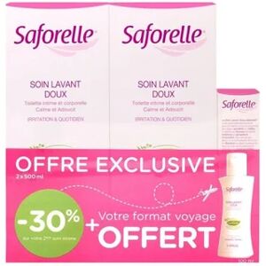 Saforelle Soin Lavant Doux 2 x 500 ml + 100 ml Offert