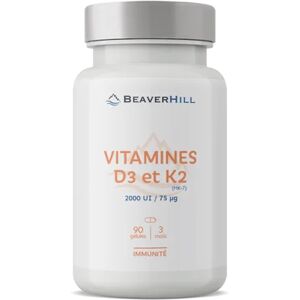 Beaverhill Vitamines D3/K2 90 Gelules Vegetales