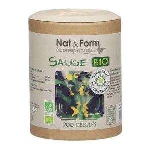 Nat&Form Sauge Bio 200 Gélules - Complément Alimentaire - Publicité Nat&Form Sauge Bio 200 Gélules - Complément Alimentaire - Publicité