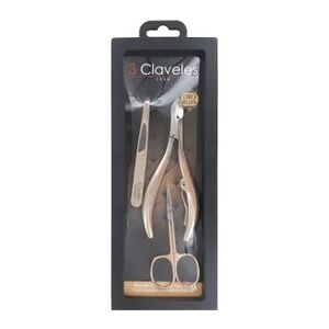 3 CLAVELES Pince a manucure 3 oeillets en or