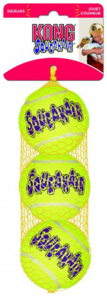 Kong Lot de 3 balles de tennis sonore Squeakair pour chien KONG Small diamètre 5 cm Kong Lot de 3 balles de tennis sonore Squeakair pour chien KONG Small diamètre 5 cm