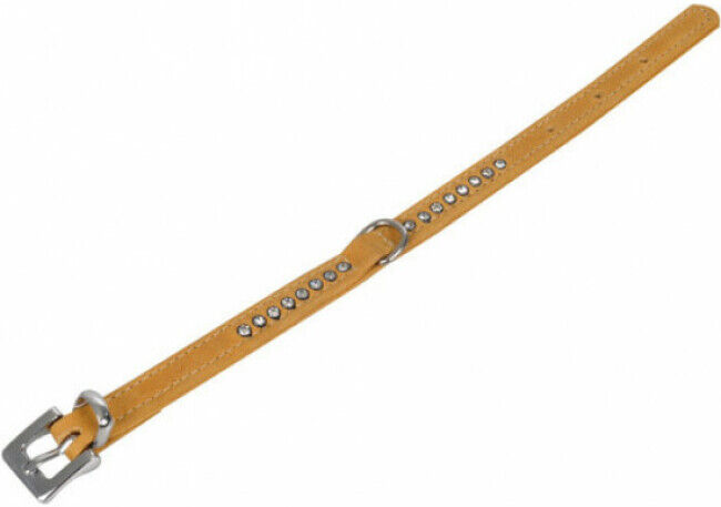 Flamingo Collier Buffle Strass pour chien Flamingo Brun Clair Long 45 cm larg 2,4 cm