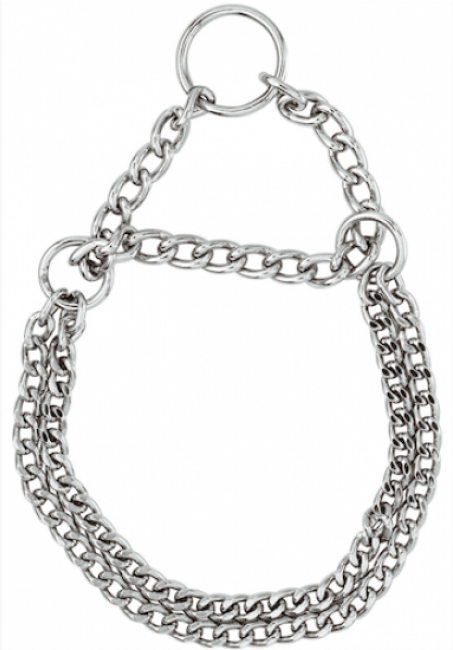 Zolux Collier semi-étrangleur double pour chien en métal Zolux Longueur 40 cm