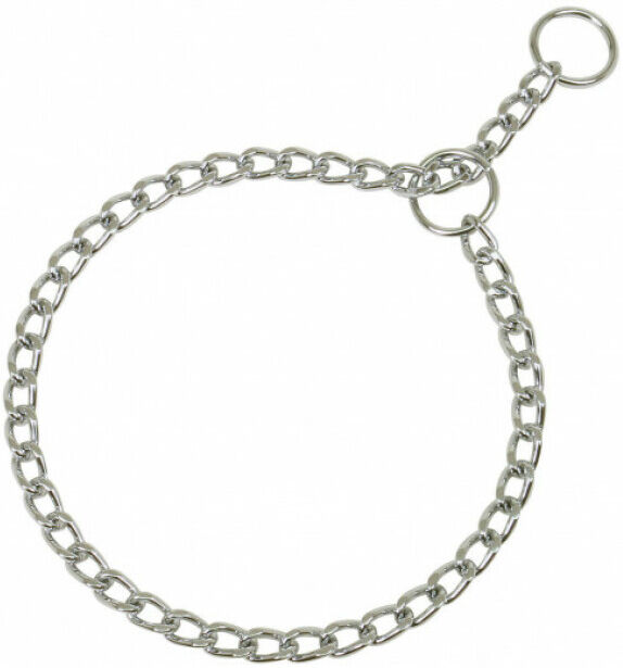 Herm Sprenger Collier étrangleur pour chien chaînette moyenne facettée T55 ouverture 50cm Herm Sprenger Collier étrangleur pour chien chaînette moyenne facettée T55 ouverture 50cm