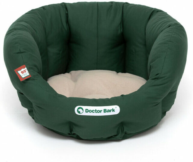 Doctor Bark Corbeille rembourrée Doctor Bark pour chien Taille S 40 x 35 cm Vert/Beige Doctor Bark Corbeille rembourrée Doctor Bark pour chien Taille S 40 x 35 cm Vert/Beige