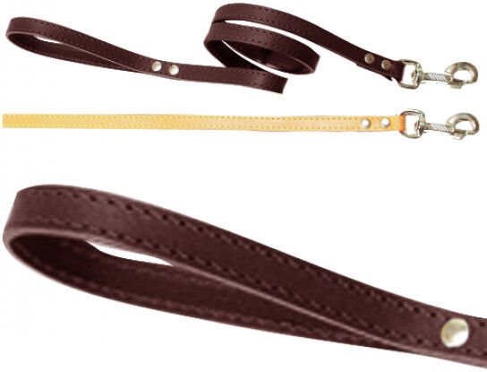 Difac Laisse cuir naturel piquée rivetée pour chien Difac Laisse cuir naturel piquée rivetée pour chien