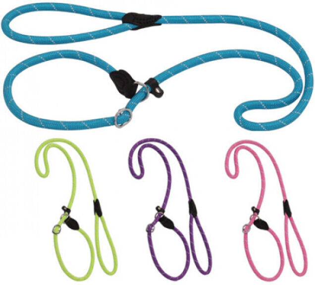 P2D ® Laisse lasso bleue en corde nylon ColoRope pour chien Ø 10 mm