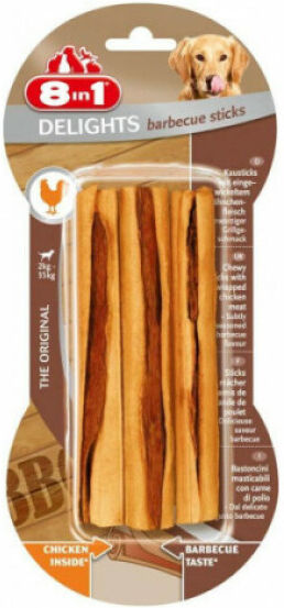 8in1 Os à mâcher pour chien barbecue friandise Delights 8 in 1 - 3 sticks (Fin de DLUO) (Fin de DLUO) 8in1 Os à mâcher pour chien barbecue friandise Delights 8 in 1 - 3 sticks (Fin de DLUO) (Fin de DLUO)