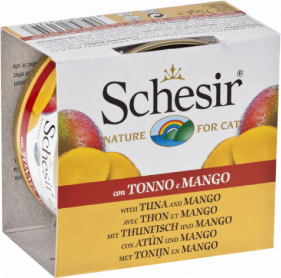 Schesir Pâtée pour chat Schesir avec morceaux de fruits - Boîte 75 g Thon avec mangue Schesir Pâtée pour chat Schesir avec morceaux de fruits - Boîte 75 g Thon avec mangue