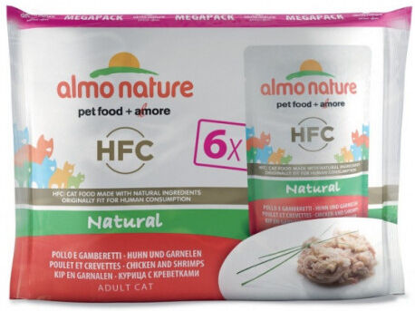 Almo Nature Pâtée pour chat Almo Nature HFC Natural - Multipack 6 pochons x 55 g Poulet et crevettes (Fin de DLUO) Almo Nature Pâtée pour chat Almo Nature HFC Natural - Multipack 6 pochons x 55 g Poulet et crevettes (Fin de DLUO)