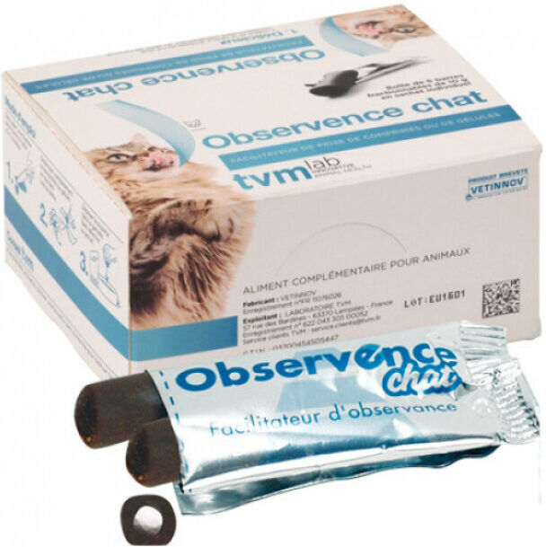 TVM Barres pour prise de médicaments Observence chat - 6 barres * 10 g TVM Barres pour prise de médicaments Observence chat - 6 barres * 10 g