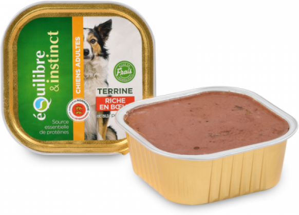 Equilibre & Instinct Terrine Equilibre & Instinct pour chien adulte saveur Boeuf - 9 barquettes de 300 g Equilibre & Instinct Terrine Equilibre & Instinct pour chien adulte saveur Boeuf - 9 barquettes de 300 g