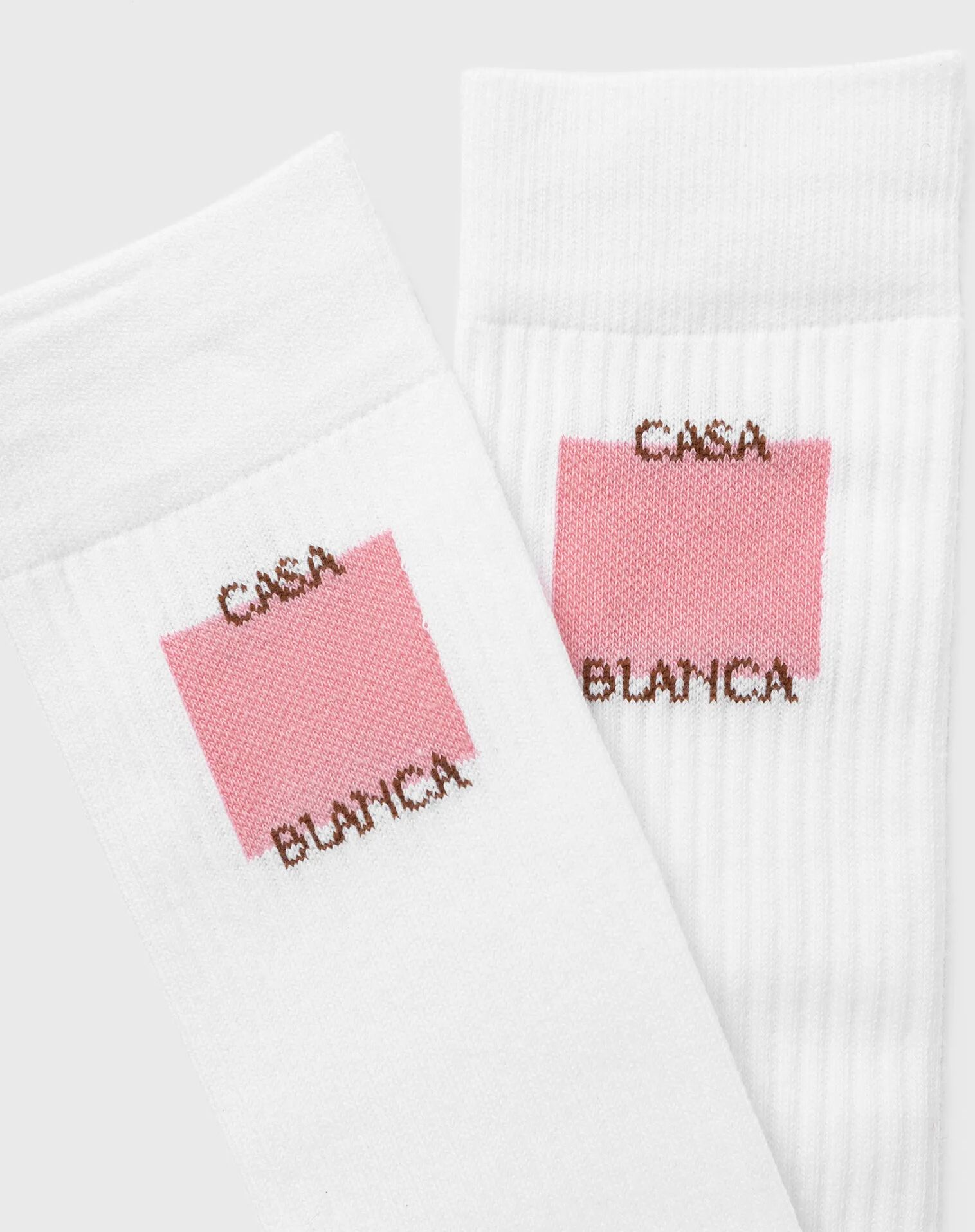 Casablanca MID CALF RIBBED SPORT SOCK men Socks white en taille:M