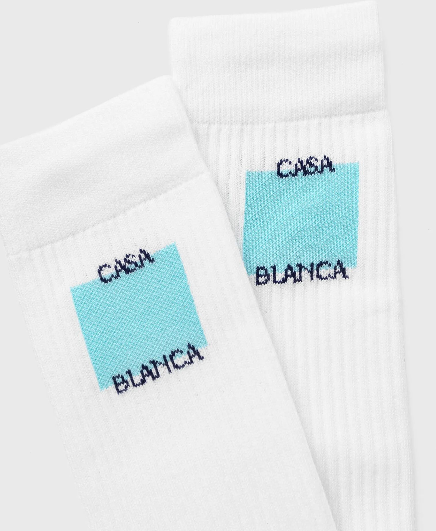 Casablanca MID CALF RIBBED SPORT SOCK men Socks white en taille:M