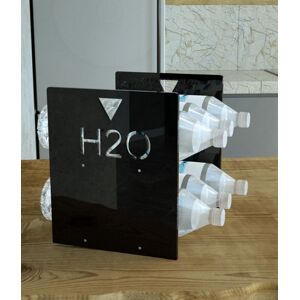 Petrozzi Porte Bouteille d'Eau H20 6 Places en Plexiglas 18 Couleurs  - Nero Satinato