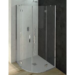 CSA Box Doccia Boîte de douche semi-circulaire Alice C.2FB 80x80 - Cristal satine - Chrome sati