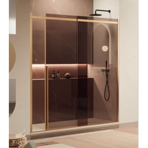 AGHA Boite de douche a porte coulissante Run 160xH210 8 couleurs Argento Satinato S