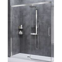 Novellini Cabine de douche à porte coulissante Rose Rouge PH 162 – chrome – transparent –