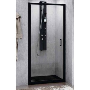 Novellini Zephyros 2.0 G 100 Porte de douche à charnière 1 porte  - fumée - Bianco Opaco