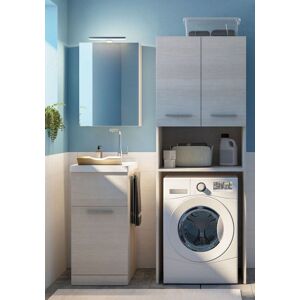 LEGNOBAGNO Meuble de salle de bain avec lavabo 46 cm avec colonne lave-linge - Rosa Chiaro