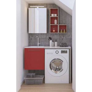 LEGNOBAGNO Meuble de salle de bain avec support lave-linge 116 cm - Cemento - Cemento