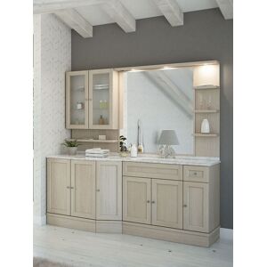 LEGNOBAGNO Meuble de salle de bain avec support lave-linge 198 cm -  Rovere Noce