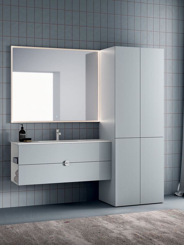 ARTESI Meuble de salle de bain Filo avec colonne pour machine à laver cm 190 - Conchigl