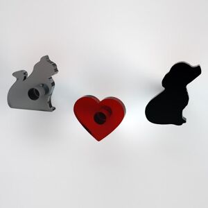 Petrozzi Love 3 Cintres avec Aimant en Plexiglas 16 Couleurs - Nero - Nero - Nero