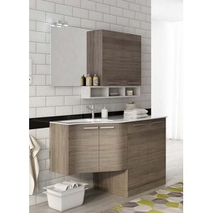 LEGNOBAGNO Meuble de salle de bain avec lavabo et base porte-machine a laver cm 136 - Rosa