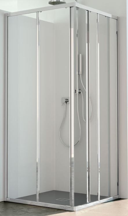 CSA Box Doccia Porte de douche coulissante à angle d'ouverture Jade A.2FS 60X75 - blanc - acryl
