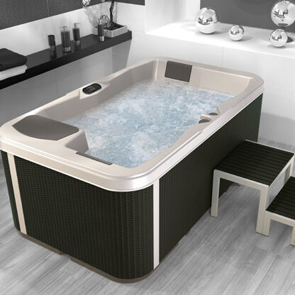 Grandform Piscine extérieure A200 200x117 Hydromassage - Couleur cerisier - Blanc Xl