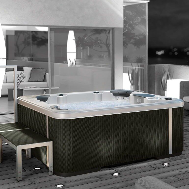 Grandform Spa extérieur A400 192x192 Hydromassage - Blanc Xl - Legno Olmo con Led Grandform Spa extérieur A400 192x192 Hydromassage - Blanc Xl - Legno Olmo con Led