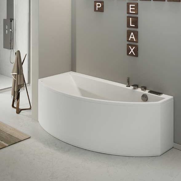 Grandform Salle de bain Slim Edge Asymmetric Air Minimal 160x90 - SANS ROBINET - poli - ga Grandform Salle de bain Slim Edge Asymmetric Air Minimal 160x90 - SANS ROBINET - poli - ga