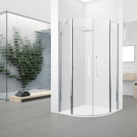 Novellini Young 2.0 R2 Boîte de douche en demi-cercle - 100x100 (97,5 / 99,5) - argent - a Novellini Young 2.0 R2 Boîte de douche en demi-cercle - 100x100 (97,5 / 99,5) - argent - a