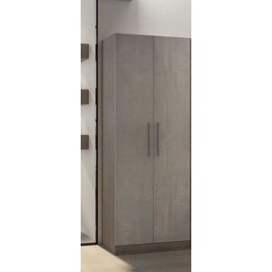 LEGNOBAGNO Colonne avec compartiment a balais et panier a linge 70X50 cm - Grigio Fumo Luci